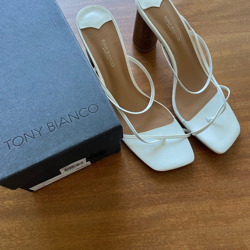 NWT NIB Tony Bianco Ruby Ivory Strappy Heel Sandals